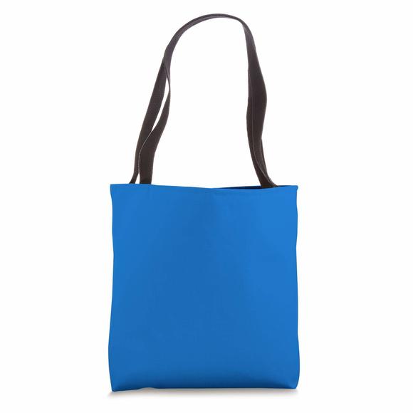 True Blue Plain Solid Color Simple Classic Tote Bag Uwu O_O - Picture 1 of 4
